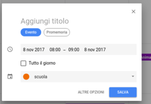 Nuova interfaccia web di Google Calendar - dettagli crea evento
