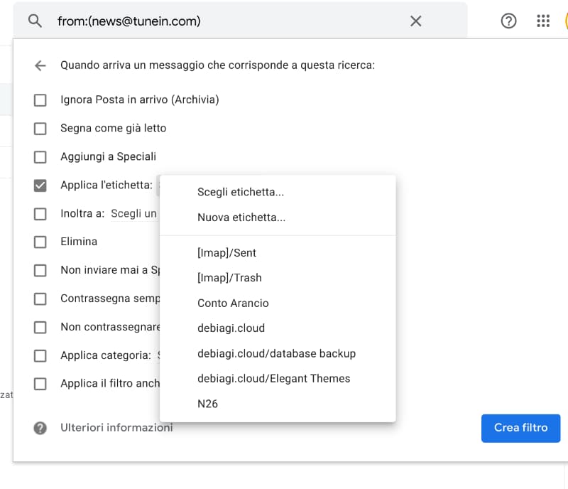 Gmail filtri 4