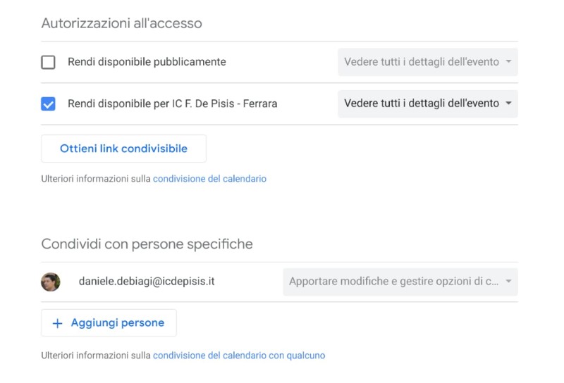 Google Calendar: condividere calendario